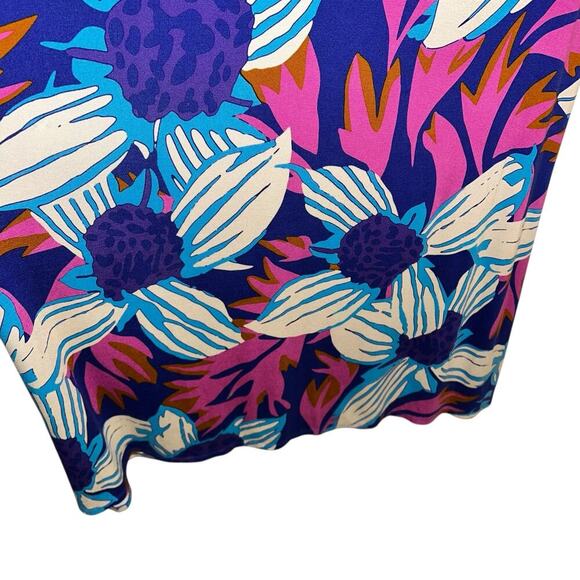 Soft Surroundings Floral Maxi Dress Petite Small Blue Pink Tropical Print - Picture 6 of 10